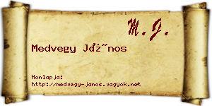 Medvegy János névjegykártya